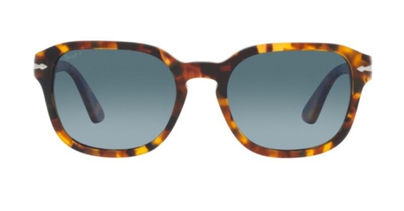 Persol 0PO3305S 1052S3 Madreterra/Blue Gradient Polarized Oval Unisex Sunglasses