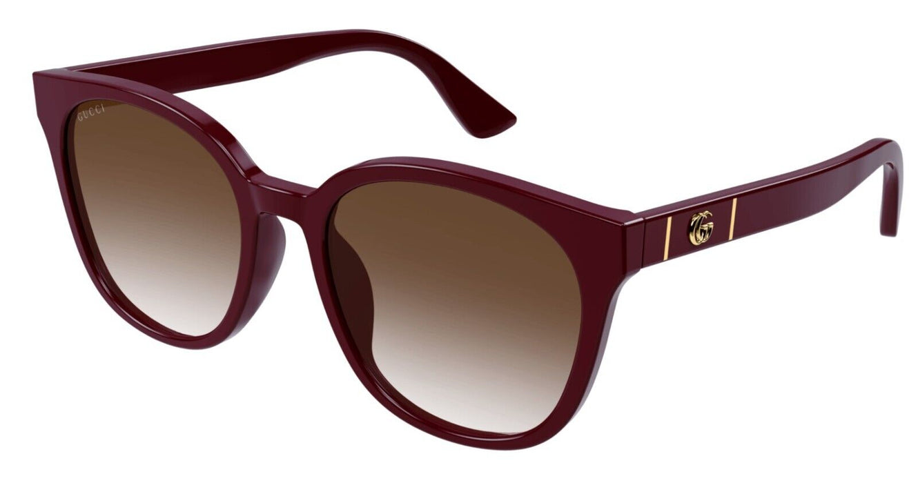 Gucci GG1122SA 003 Burgundy/Brown Gradient Oversize Square Unisex Sunglasses