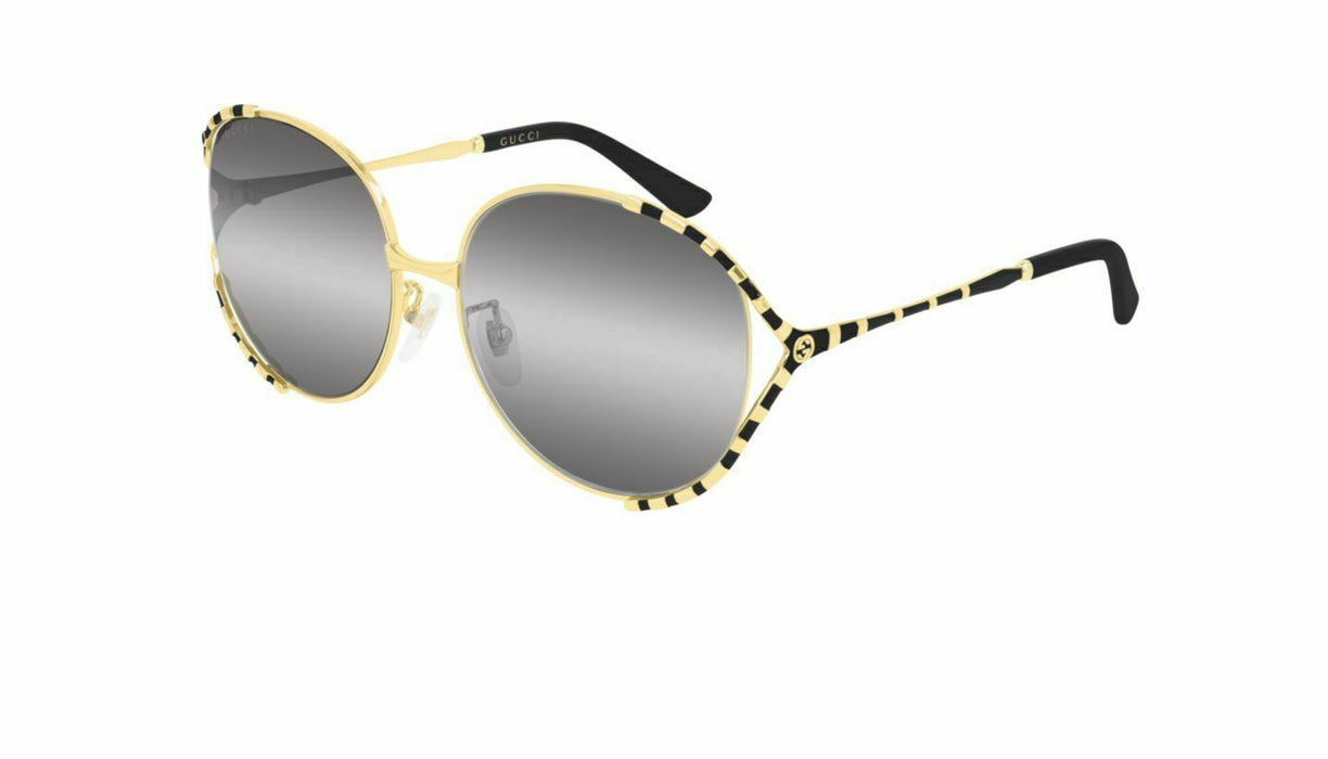 Gucci GG 0595S 001 Gold Black/Grey Sunglasses