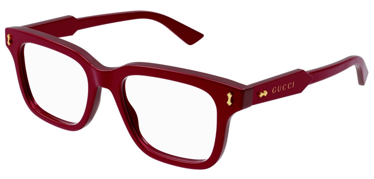 Gucci GG1265O 003 Burgundy Rectangular Men's Eyeglasses