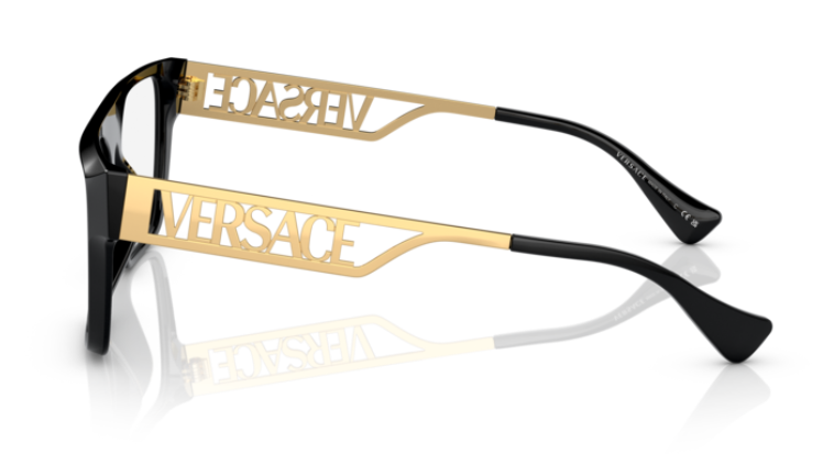 Versace 0VE3326U GB1 Black/Gold 53 mm Rectangular Men's Eyeglasses