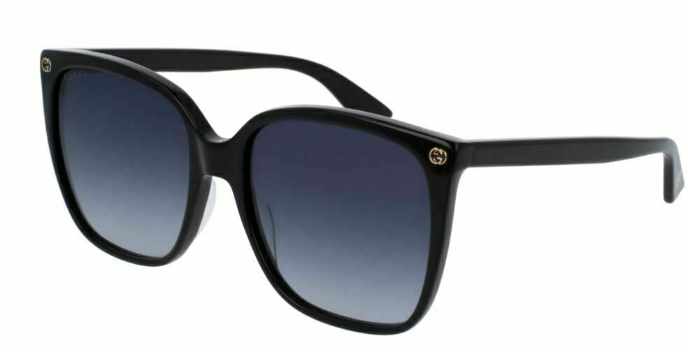 Gucci GG0022S 001 Black/Gradient Grey Cat-Eye Women's Sunglasses