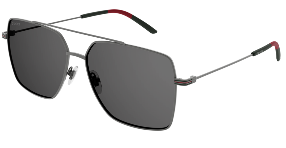 Gucci GG1053SK 001 Metal Ruthenium Gray Square Unisex Sunglasses