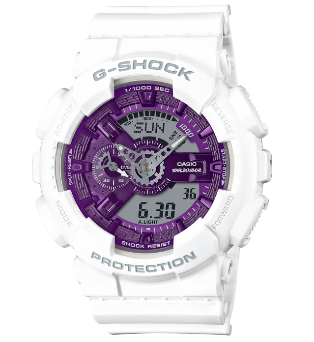 Casio G-Shock Analog-Digital 110 Series Purple Dial Baby Watch GA110WS-7A