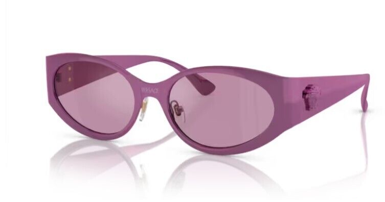 Versace 0VE2263 1503AK Metallic fuxia/Dark violet Mirror Oval Women's Sunglasses