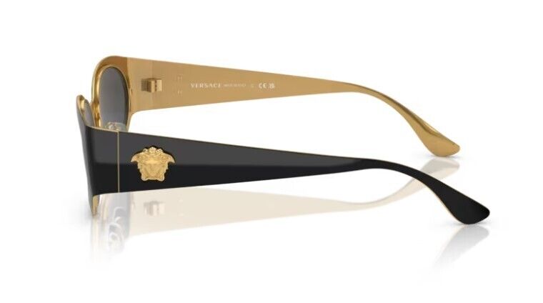 Versace 0VE2263 143387 Black/Dark Grey Oval Women's Sunglasses