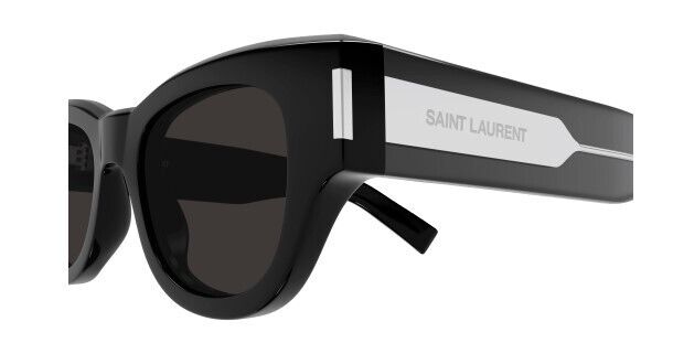 Saint Laurent SL 573 001 Black-Crystal/Grey Cat-Eye Women's Sunglasses