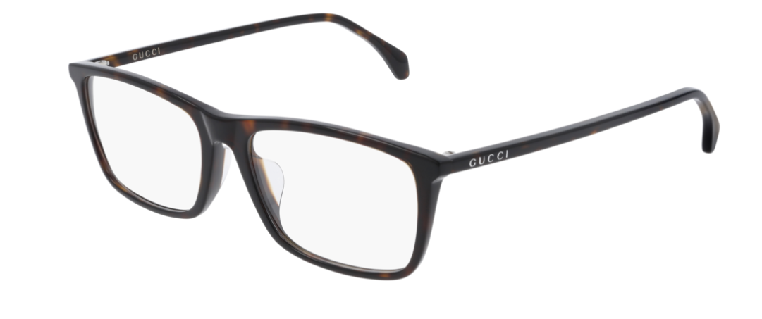 Gucci GG 0758OA 002 Havana Rectangle Unisex Eyeglasses