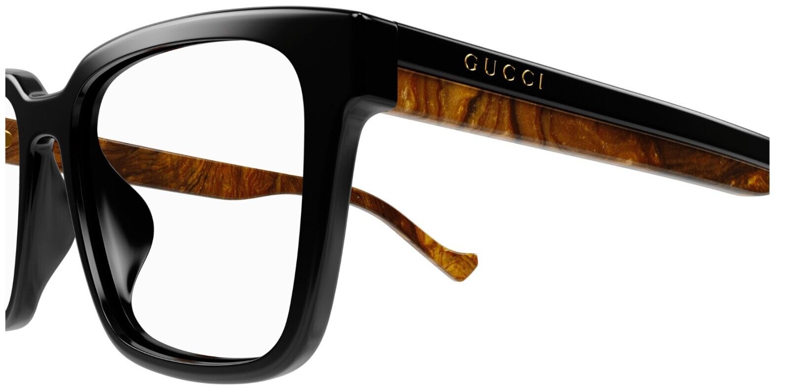 Gucci GG1306OA 001 Black Rectangular Men's Eyeglasses