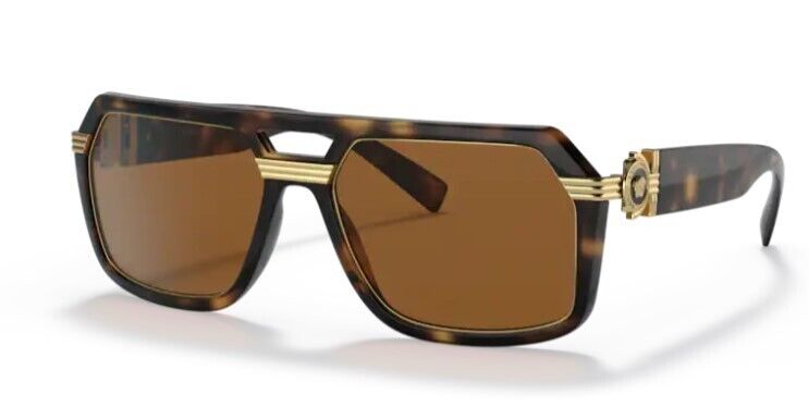 Versace 0VE4399 108/73 Havana/Dark Brown Wide Rectangle Men's Sunglasses