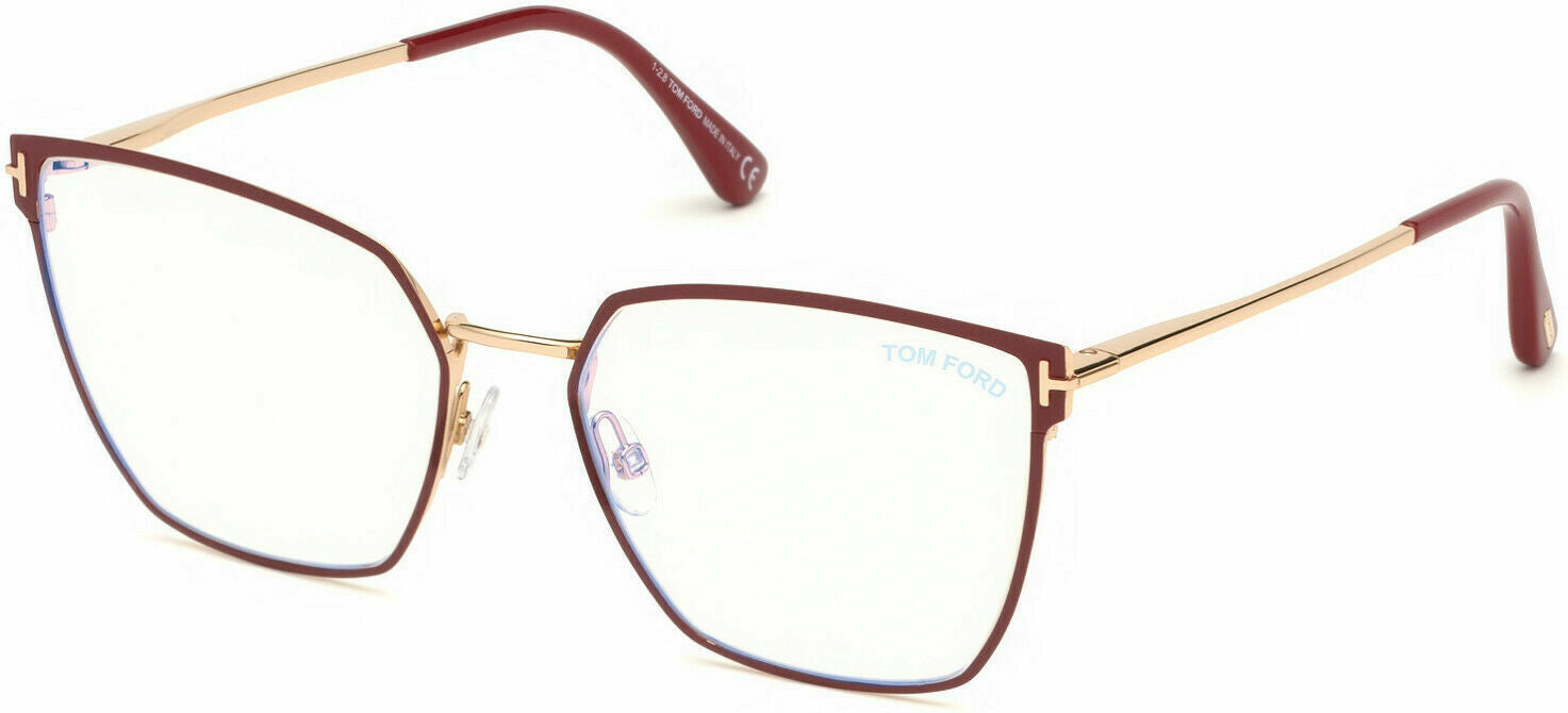 Tom Ford FT 5574 B 069 Red Enamel /Shiny Rose Gold Eyeglasses