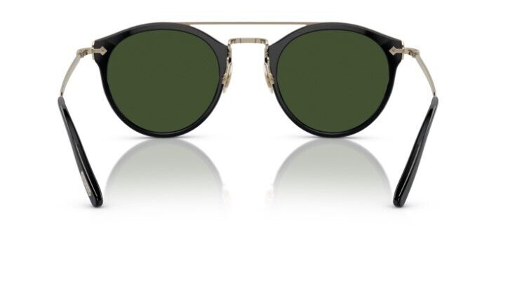 Oliver Peoples 0OV5349S Remick 100571 Black-Gold/Green Round Unisex Sunglasses