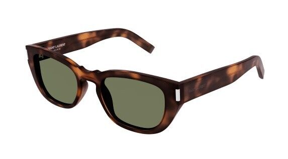 Saint Laurent SL M601 002 Havana/Green Rectangular Men's Sunglasses