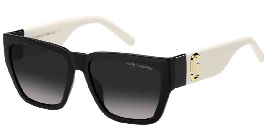Marc Jacobs MARC-646/S 080S/9O Black/Grey Shaded Rectangular Sunglasses