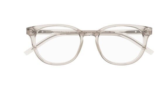 Saint Laurent SL M111 004 Beige/Transparent Round Women's Eyeglasses