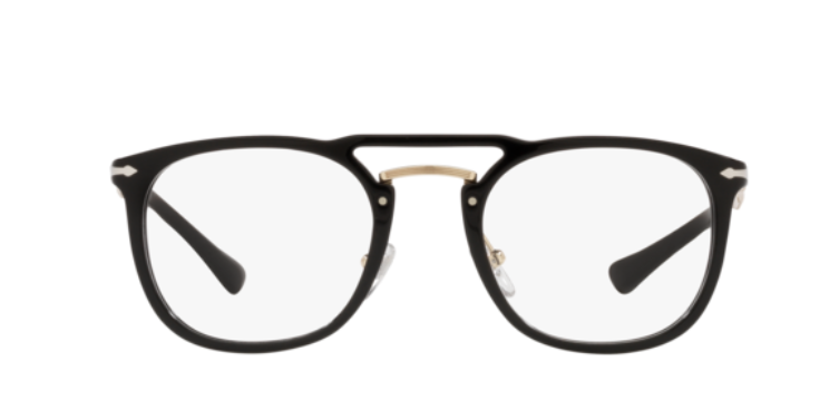 Persol 0PO3265V 95 Black Gold/ Gold Silver Rectangle Men's Eyeglasses
