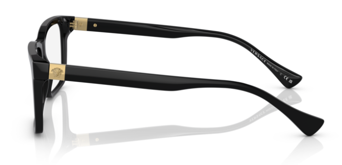 Versace 0VE3328F GB1 Black Men's Rectangular Eyeglasses