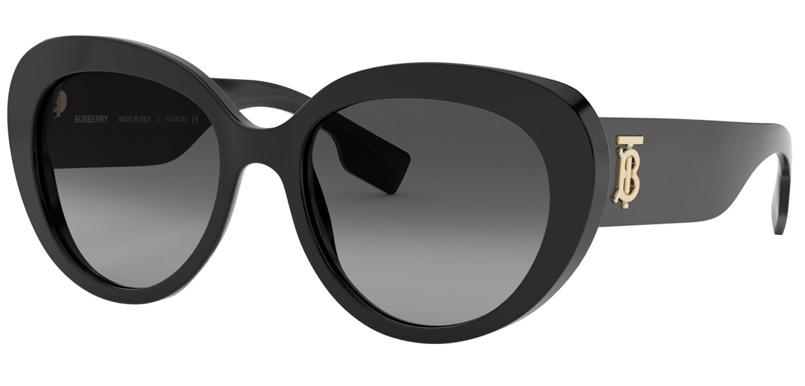Burberry BE4298 3001T3 Black/Grey Gradient Cat Eye Women's Sunglasses