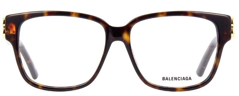 Balenciaga BB0104O 002 Havana Gold Square Women's Eyeglasses