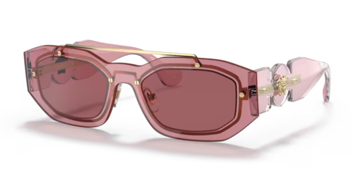 Versace 0VE2235 100269 Pink/Dark violet Oval Men's Sunglasses