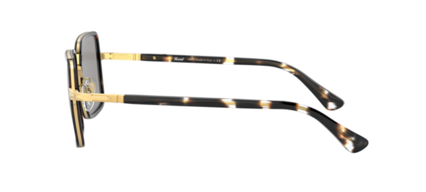 Persol 0PO 2475S 1100R5 Gold Striped Brown/Smoke Unisex Sunglasses
