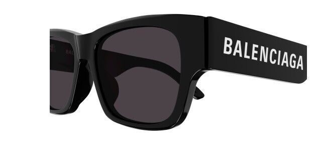 Balenciaga BB0262SA 001 Black/Grey Square Unisex Sunglasses