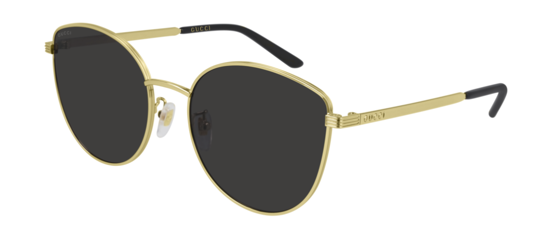 Gucci GG 0807SA 001 Gold/Gray Cat-Eye Women's Sunglasses