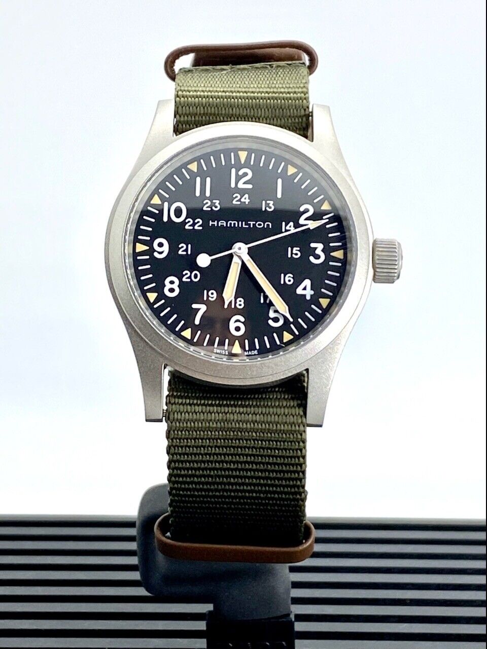 Hamilton Khaki Field Mechanical Black Dial Nylon Men's Watch H69439931