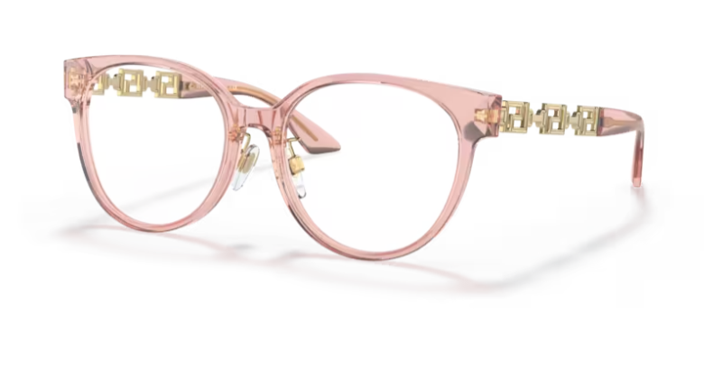 Versace 0VE3302D 5322 Transparent pink Round Women's Eyeglasses