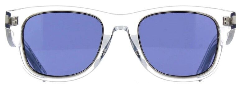 Saint Laurent SL 51 RIM 004 Crystal/Blue Square Full-Rim Unisex Sunglasses