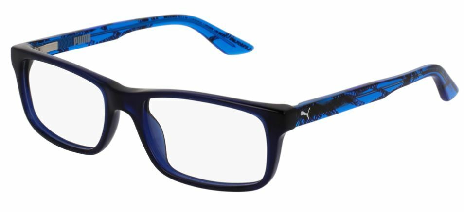 Puma PJ 0009O 002 Black Light Blue Rectangle Kids Eyeglasses