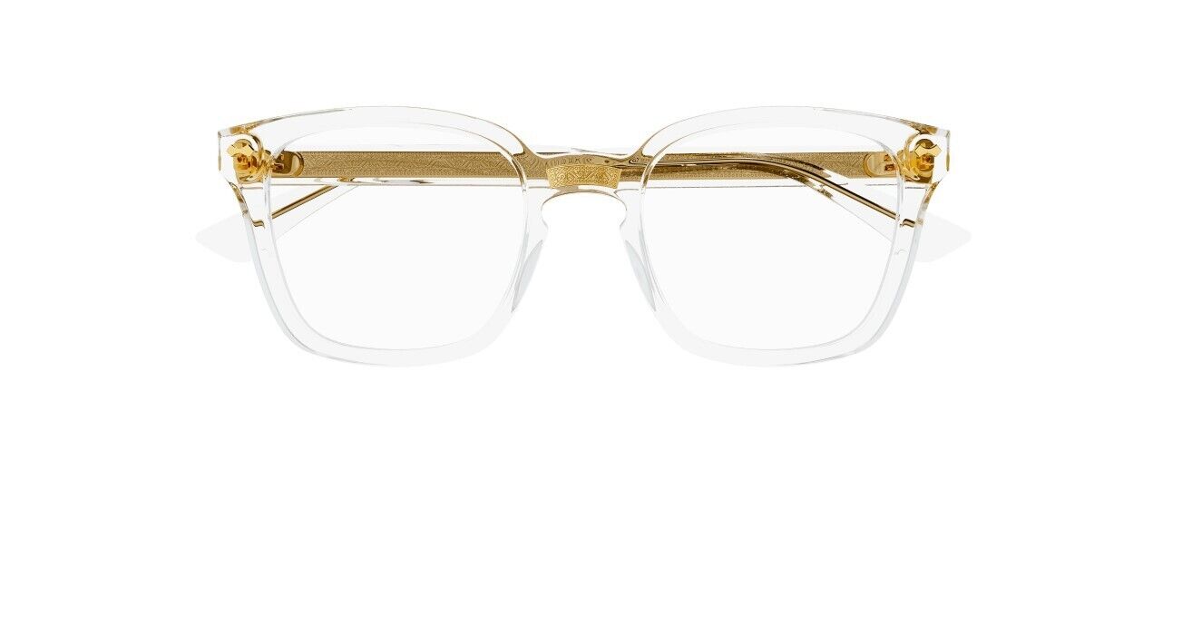 Gucci GG0184O 011 Crystal with Gold Stripe Square Unisex Eyeglasses