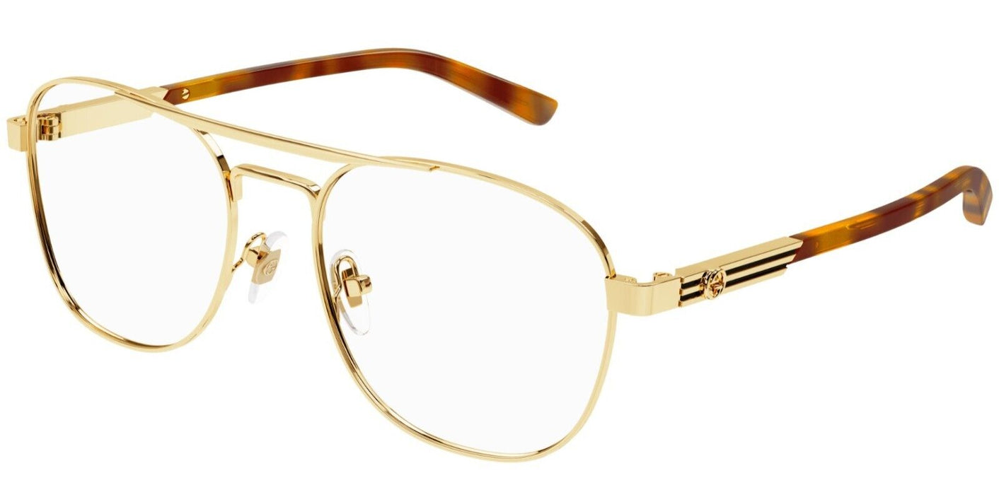 Gucci GG1290O 002 Gold Teardrop Men's Eyeglasses