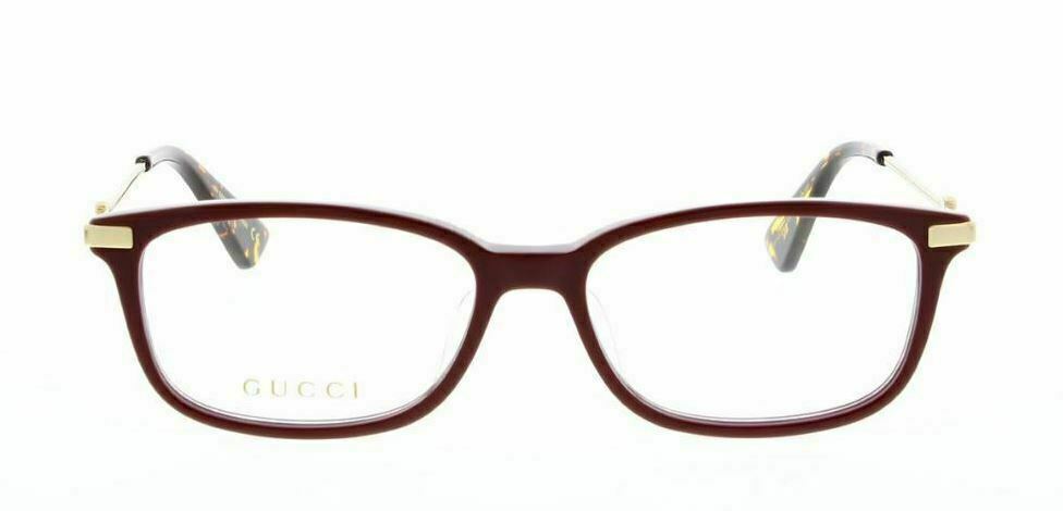 Gucci GG 0112 OA 005 Burgundy/Gold Rectangular Women's Eyeglasses