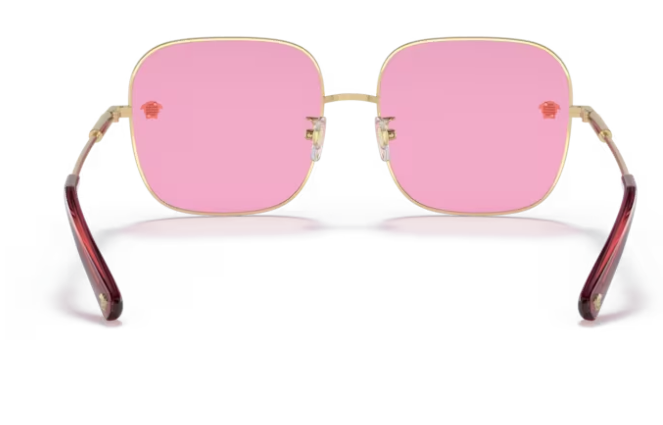 Versace 0VE2246D 1002/5 Gold / Fuchsia Rectangle Women's Sunglasses