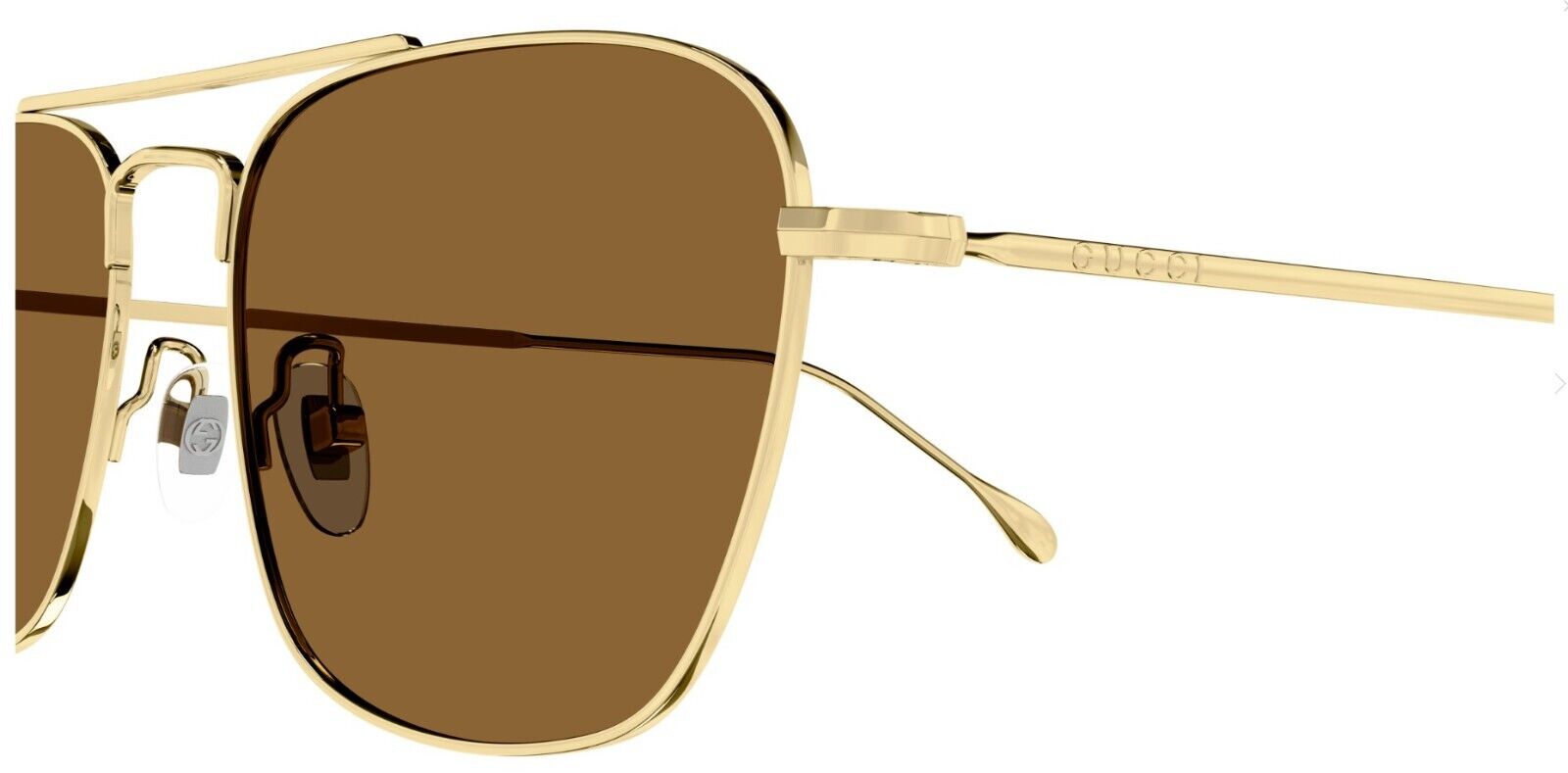 Gucci GG1183S 002 Gold/Brown Teardrop Men's Sunglasses SPRING