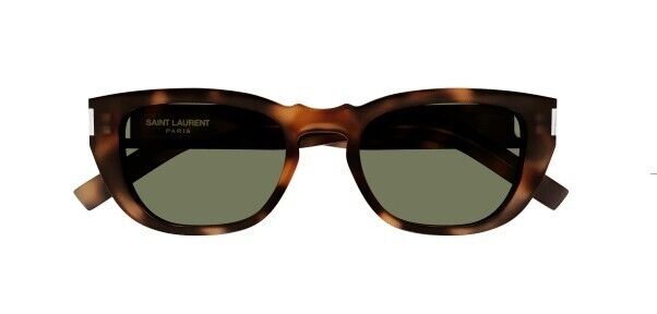 Saint Laurent SL M601 002 Havana/Green Rectangular Men's Sunglasses