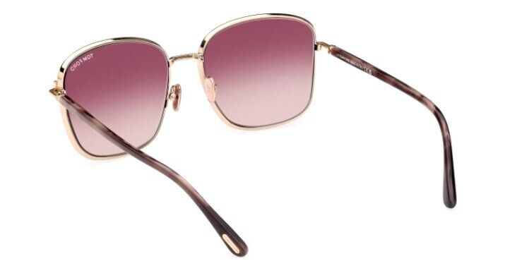 Tom Ford FT1029 Fern 28Z Shiny Rose Gold/Rose Gradient Square Women's Sunglasses
