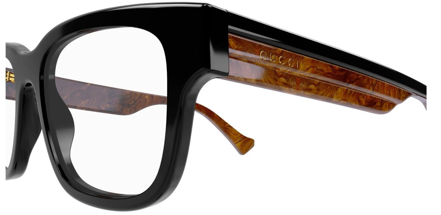 Gucci GG1303O 001 Black Rectangular Men's Eyeglasses