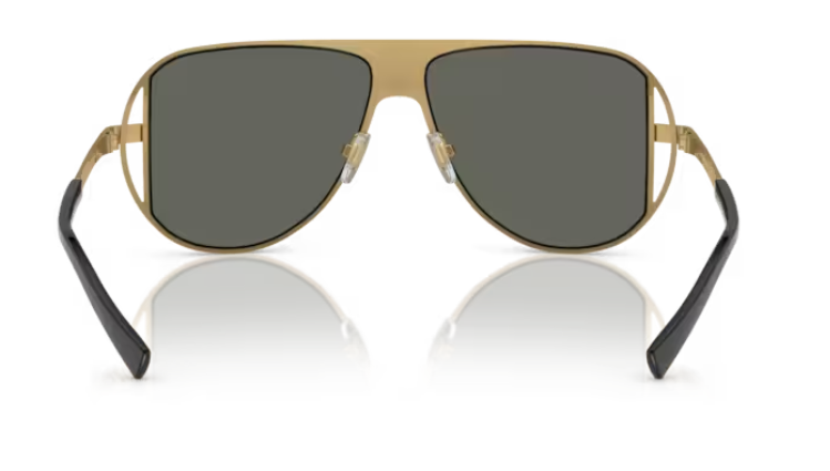 Versace 0VE2212 10027P Gold/Brown Gold Mirrored 57 mm Oval Men's Sunglasses.