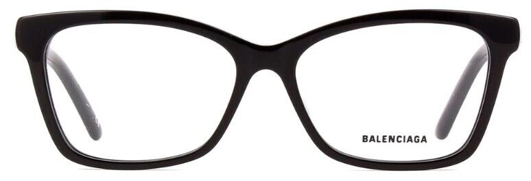 Balenciaga BB0186O 001 Black/Black Rectangle Full-Rim Women's Eyeglasses