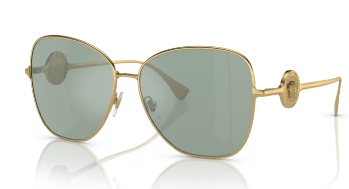 Versace 0VE2256 10029C  Gold/ Azure Mirrored Women's Sunglasses