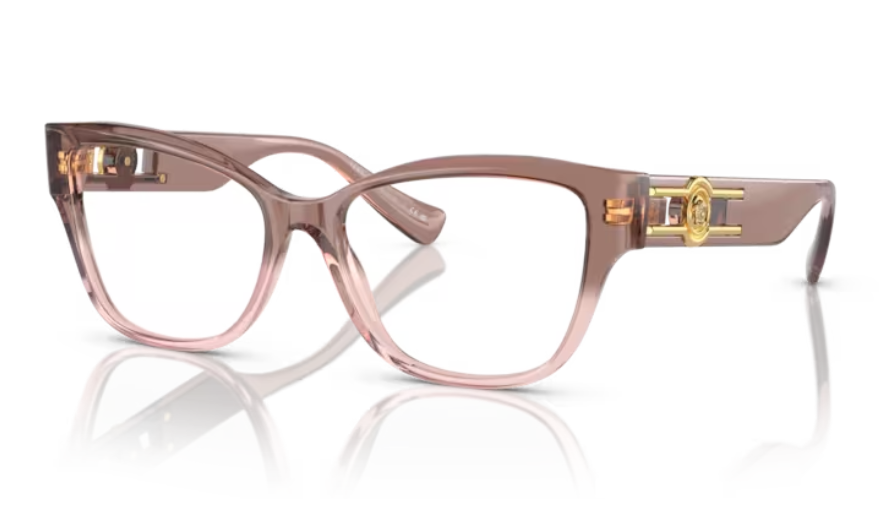 Versace 0VE3347 5435 Pink transparent 54mm Square Women's Eyeglasses