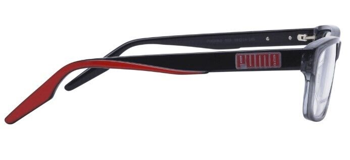 Puma PU0306O 003 Grey-Black Rectangular Full-Rim Unisex Eyeglasses