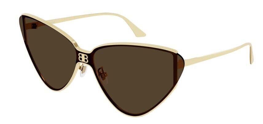 Balenciaga BB0191S 002 Gold/Brown Cat-Eye Full-Rim Women's Sunglasses