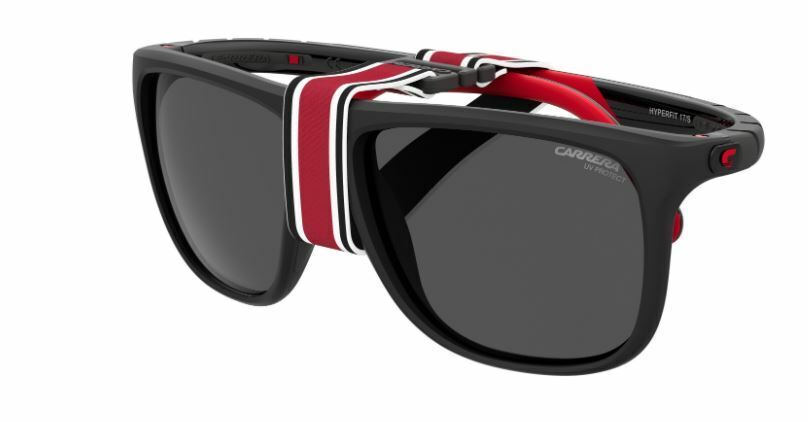 Carrera Hyperfit 17/S 0003/IR Matte Black/Gray Square Men's Sunglasses