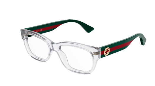 Gucci GG0278O-016 Crystal Green Rectangle Women's Eyeglasses