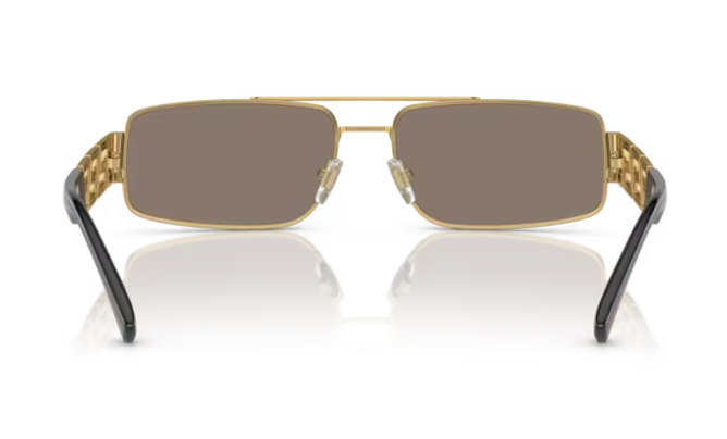 Versace 0VE2257 10025A Gold/ Brown Rectangular Men's Sunglasses