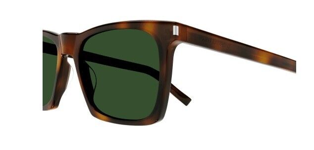Saint Laurent SL 559 002 Havana/Green Rectangular Unisex Sunglasses