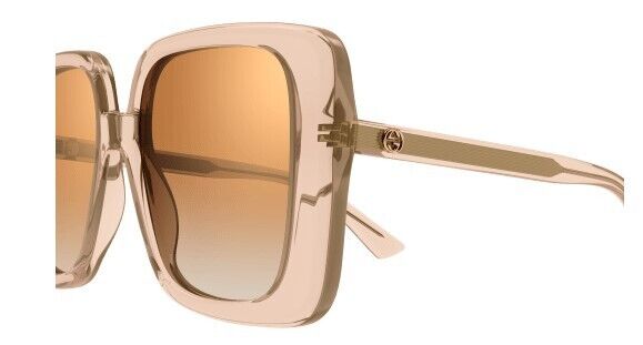 Gucci GG1314S 005 Beige/Brown Mirrored Oversized Square Women's Sunglasses